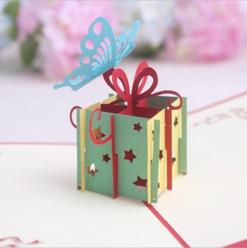 Pop-up Birthday Gift & Butterfly Card