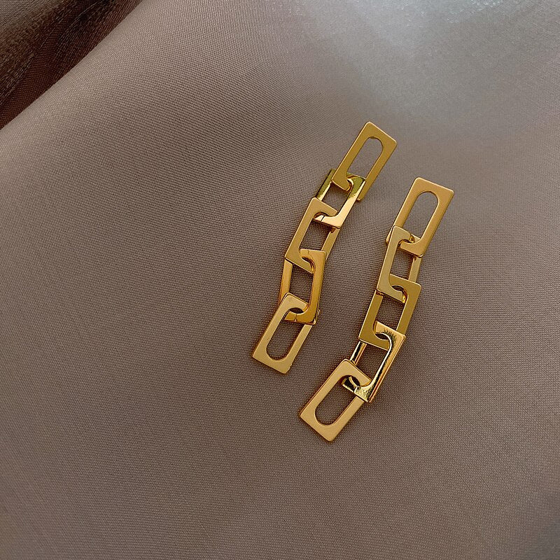 Geometric Chain Earrings