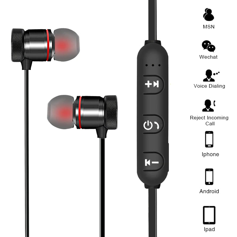 Wireless Magnetic Earbuds with Suction and Bluetooth