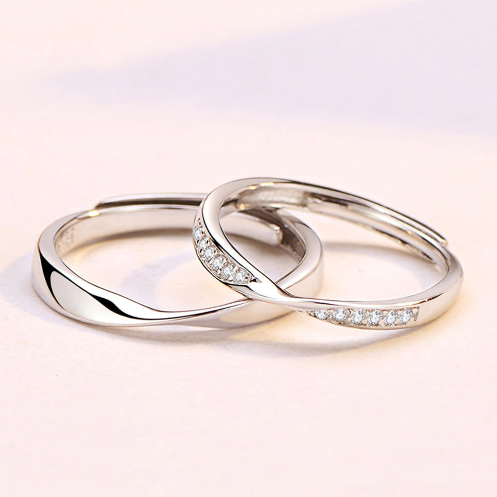 S925 Minimalist Couple Rings