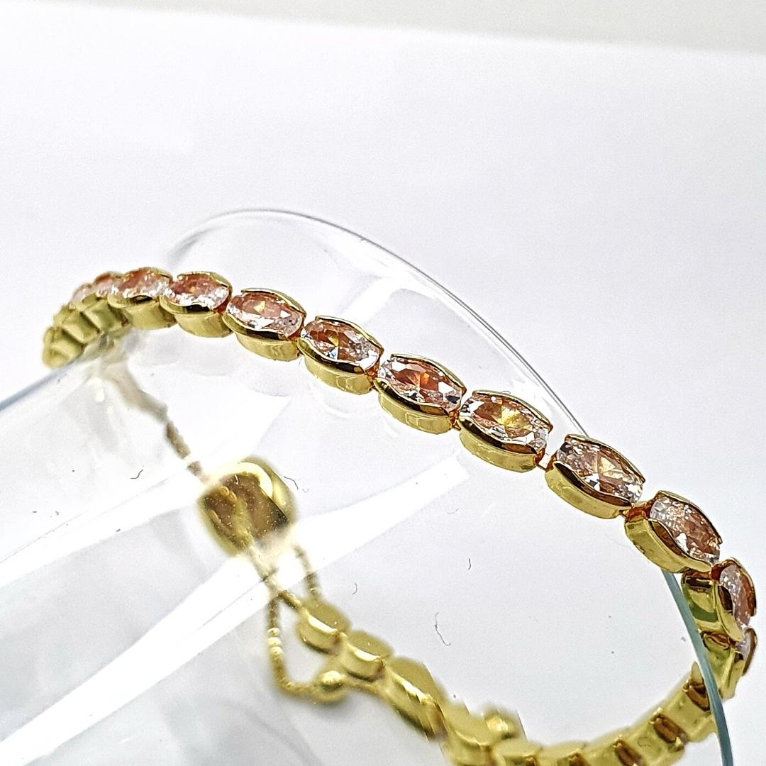 Oval Tennis Zircon Bracelet (Adjustable)