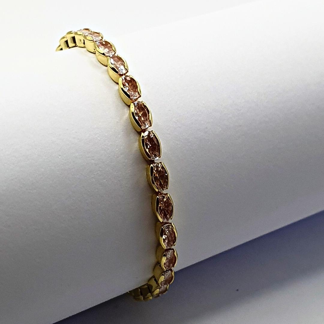 Oval Tennis Zircon Bracelet (Adjustable)