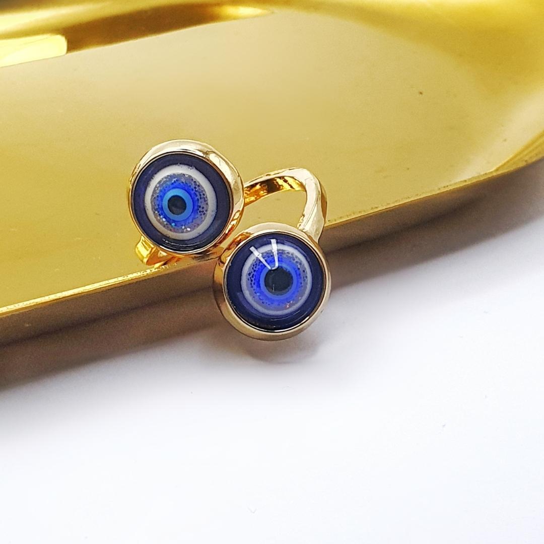 Twin Turkish Eye Ring (Adjustable)