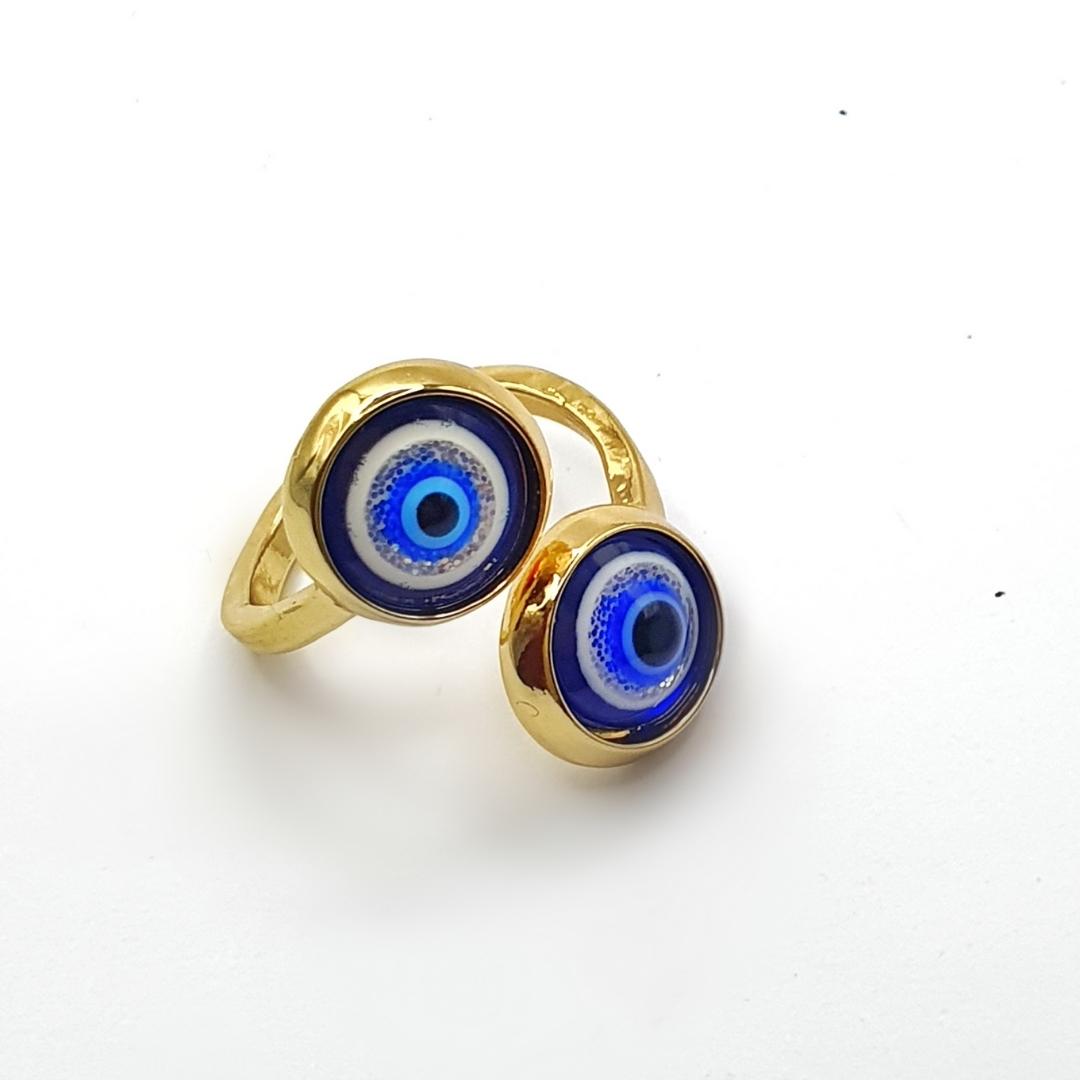 Twin Turkish Eye Ring (Adjustable)