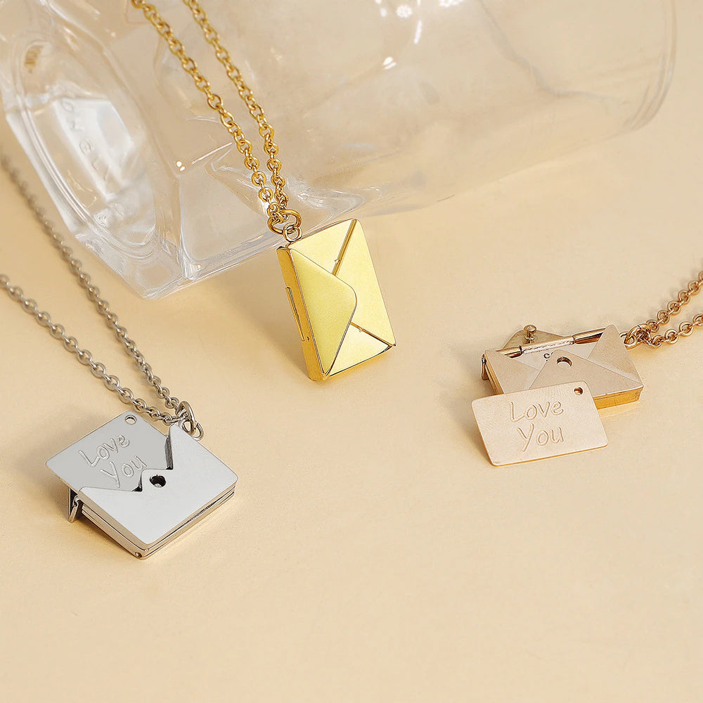 Rose Gold.Love Envelope Necklace