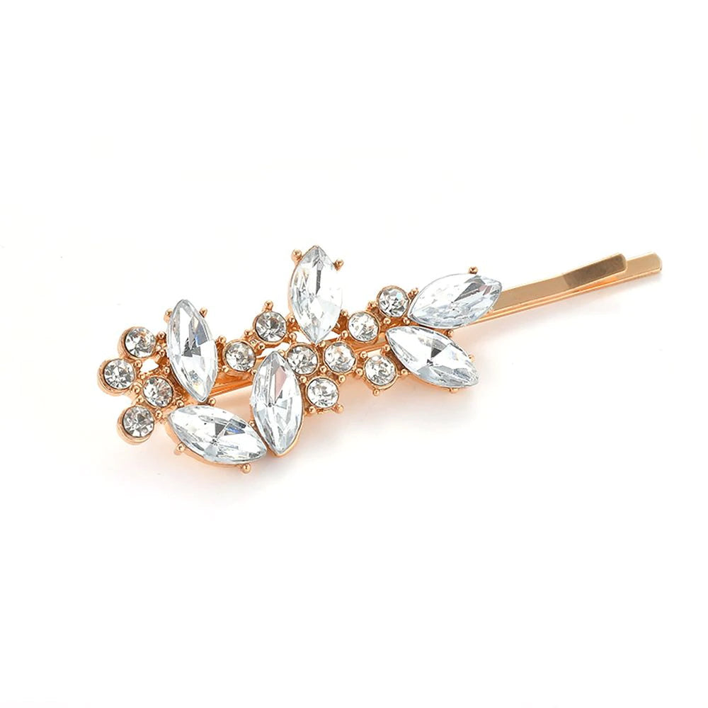 Exquisite Leaf Rhinestone Hair Pins