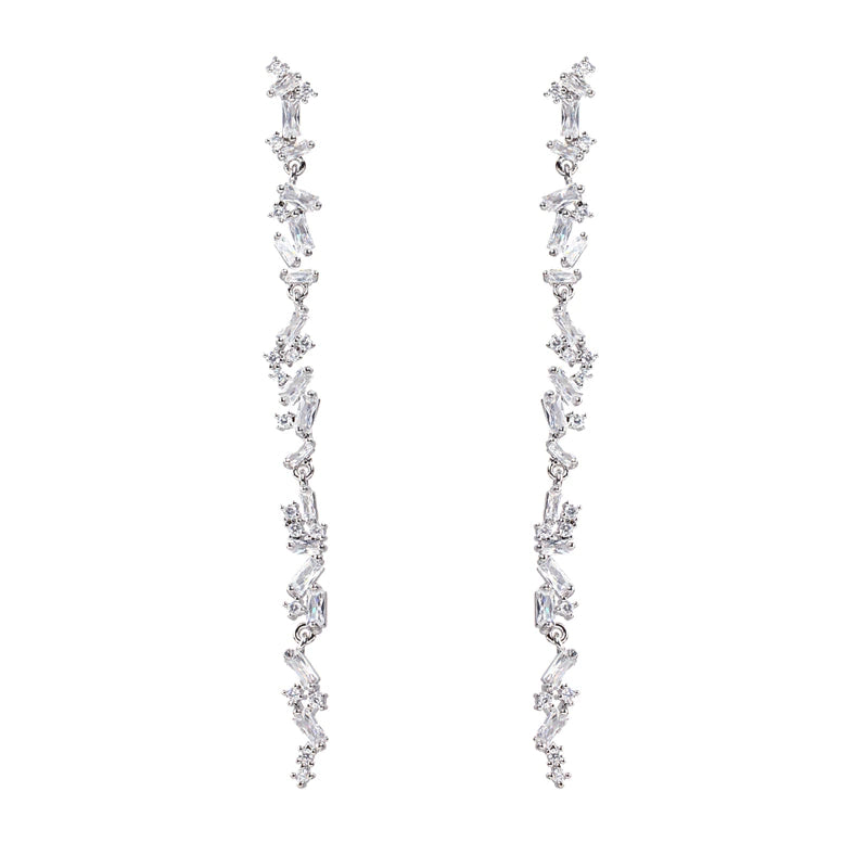 Irregular Elongated Zircon Earrings