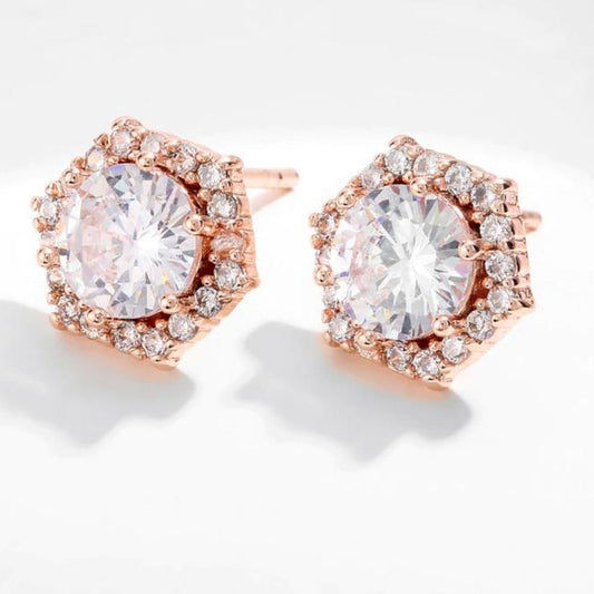 Hex Zircon Studs