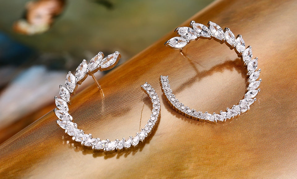 Marquise Zircon Circular Earrings