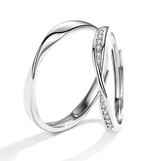 S925 Minimalist Couple Rings