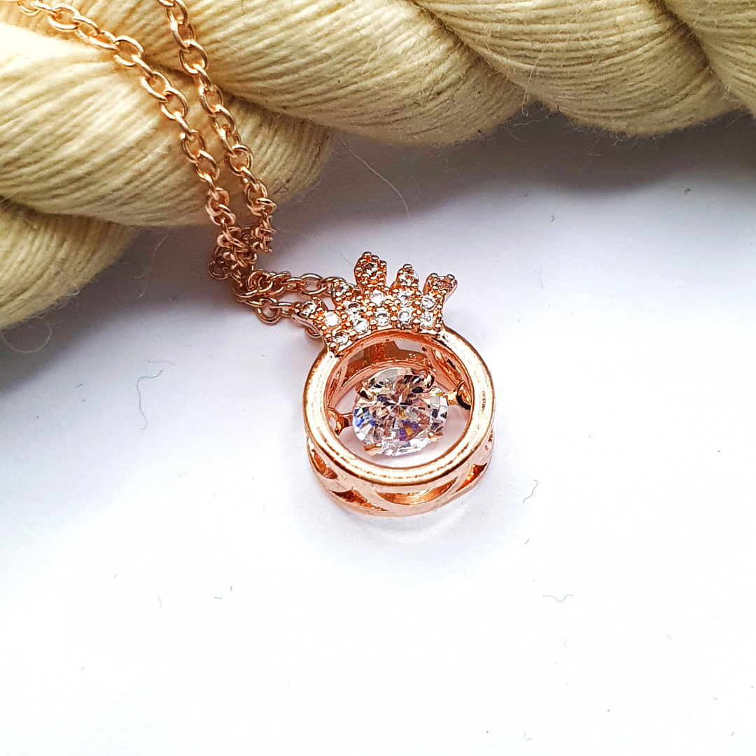 Rose Gold Crown Necklace