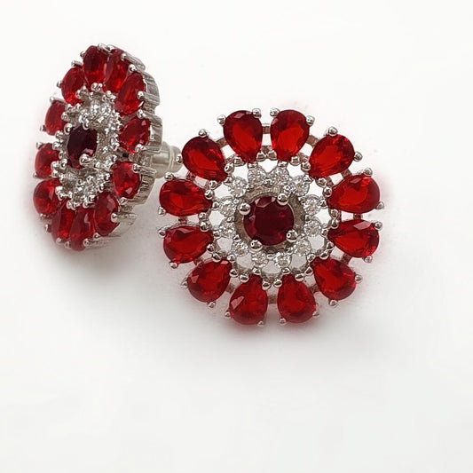 Red Floral Earrings