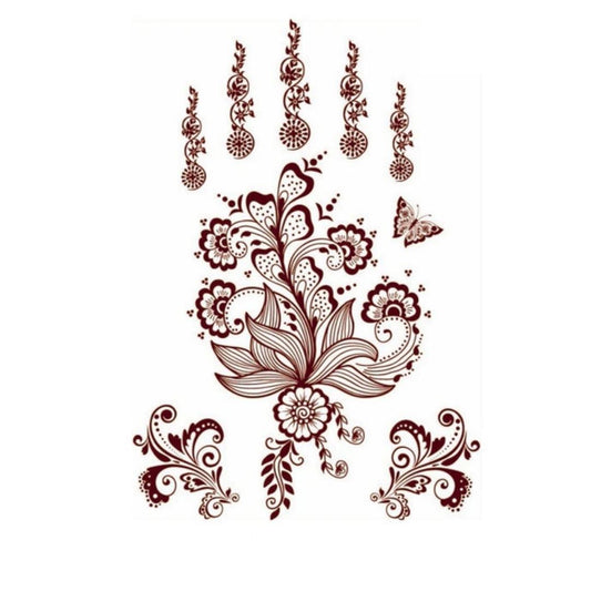 Floral Brown Henna Tattoo