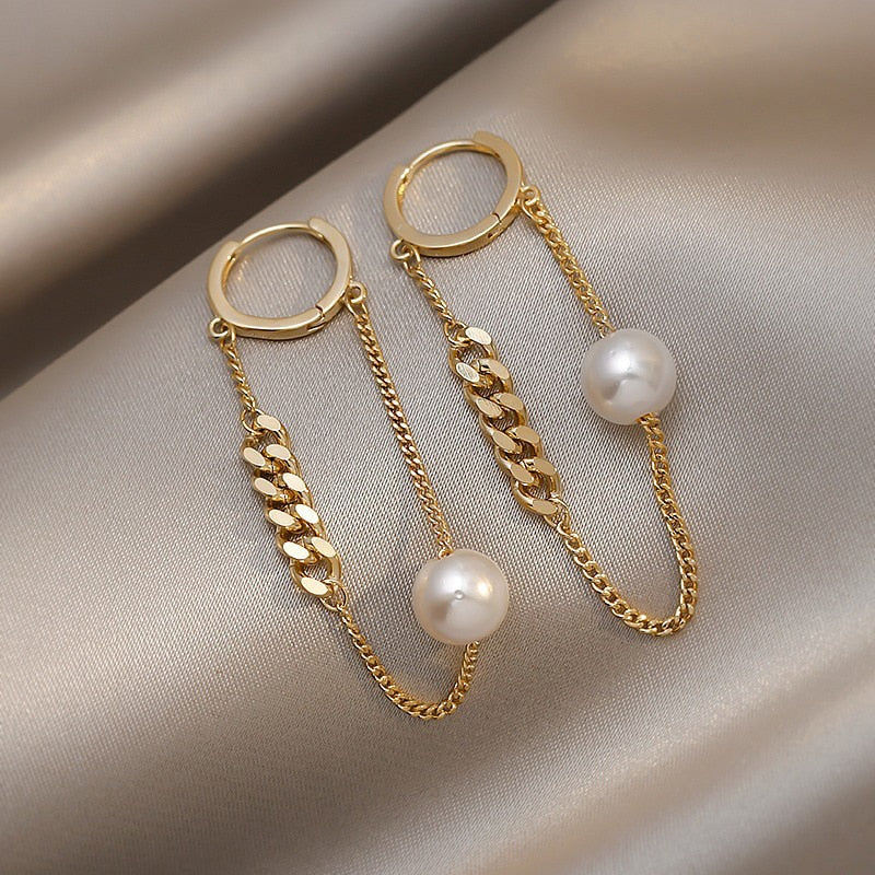 Minimalist Cuban Chain Loop Earrings