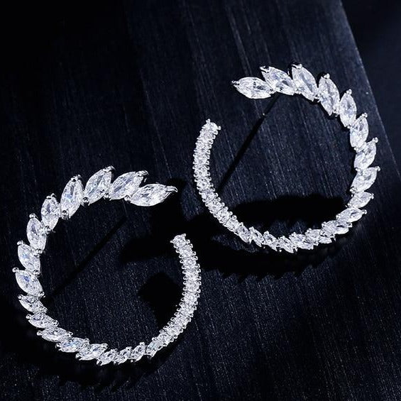 Marquise Zircon Circular Earrings