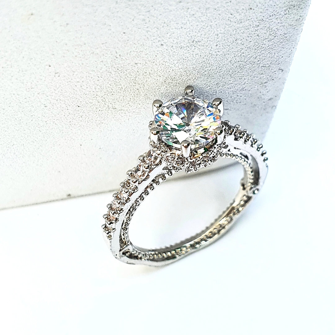 Double finish Zircon Ring