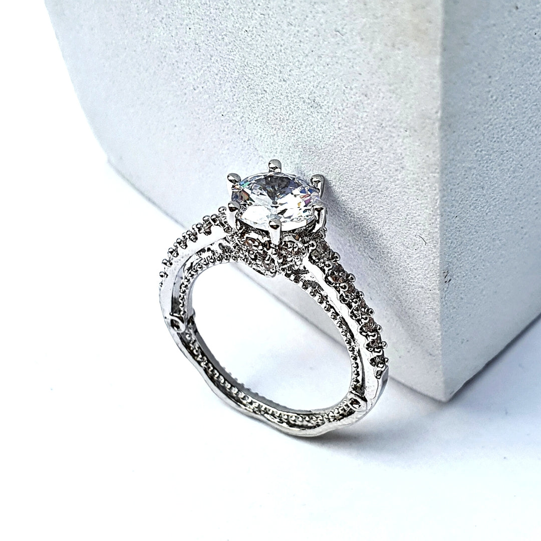 Double finish Zircon Ring