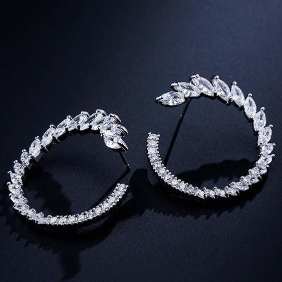 Marquise Zircon Circular Earrings