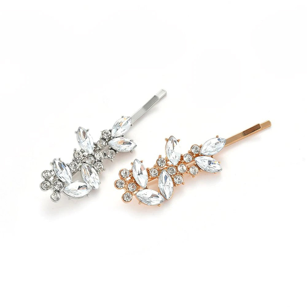 Exquisite Leaf Rhinestone Hair Pins