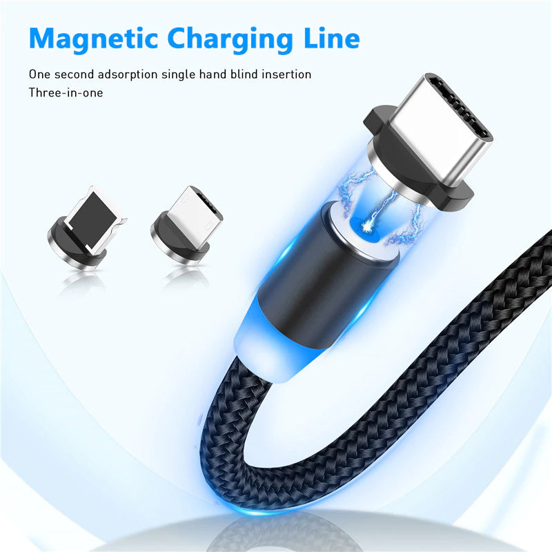 Black Magnetic Charging Cable with any choice of Pin