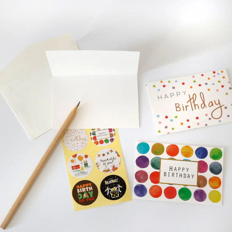 Minimalist Birthday Card with Sealing Sticker