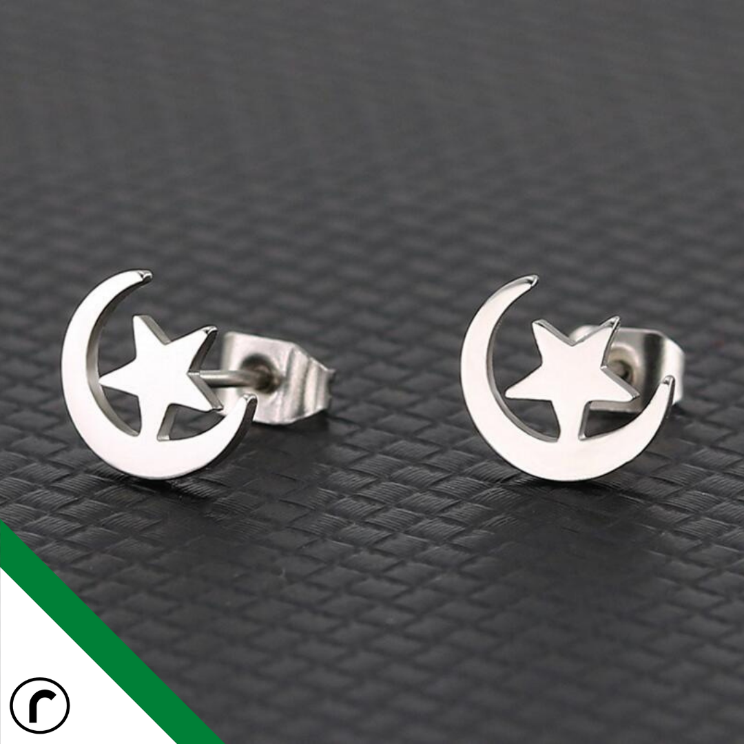 Star and Moon Studs