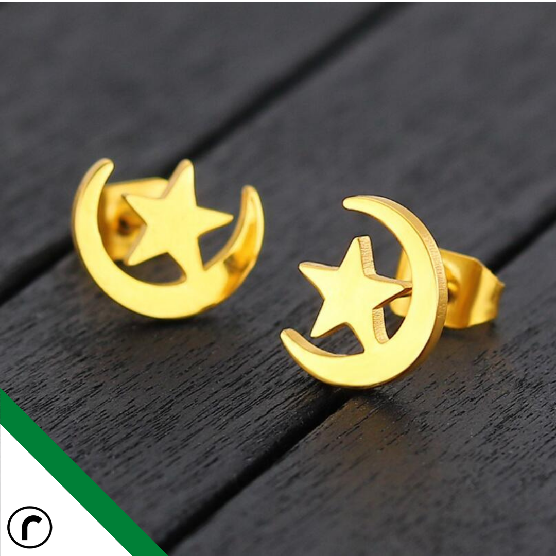 Star and Moon Studs