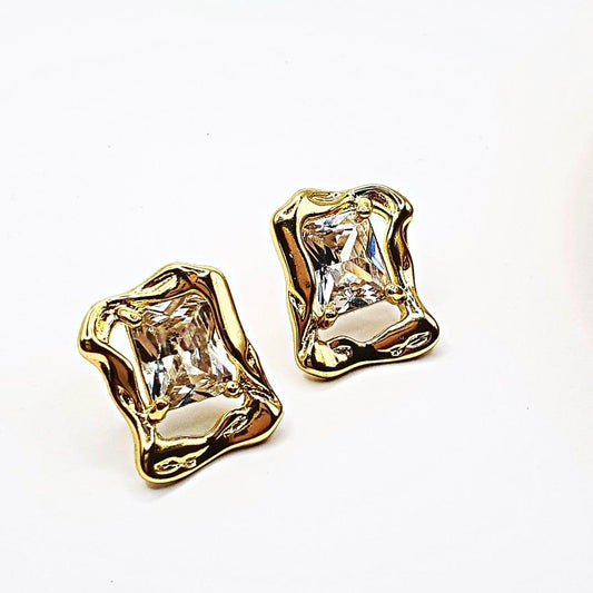 Melted Zircon Earrings