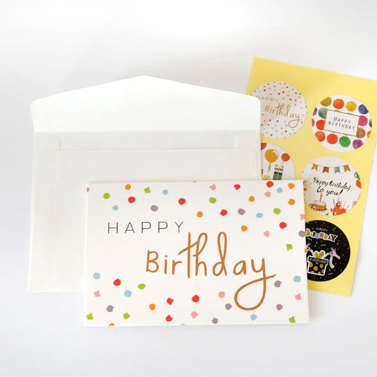 Minimalist Birthday Card with Sealing Sticker