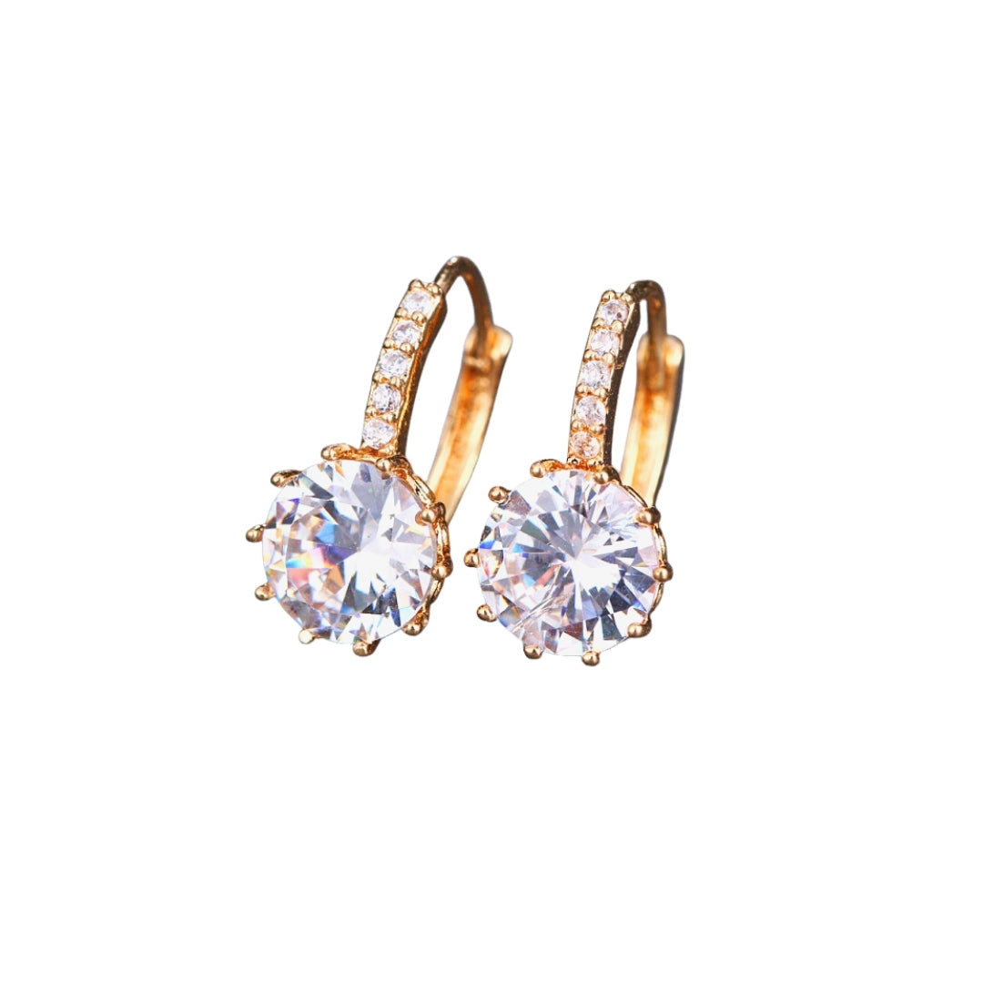 Gold-Plated White Zircon Hoops