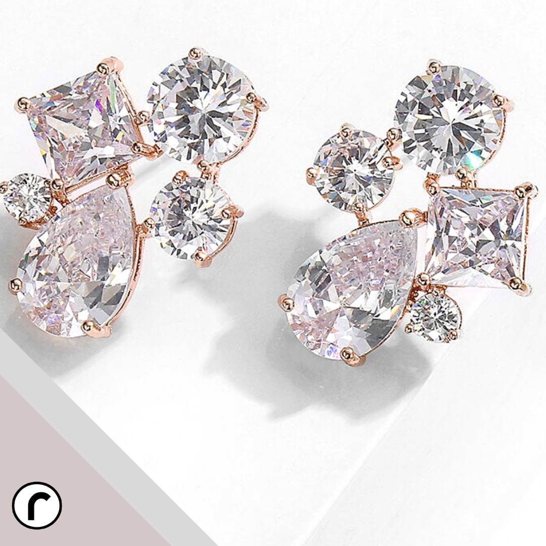 Geometric Zircon Earrings