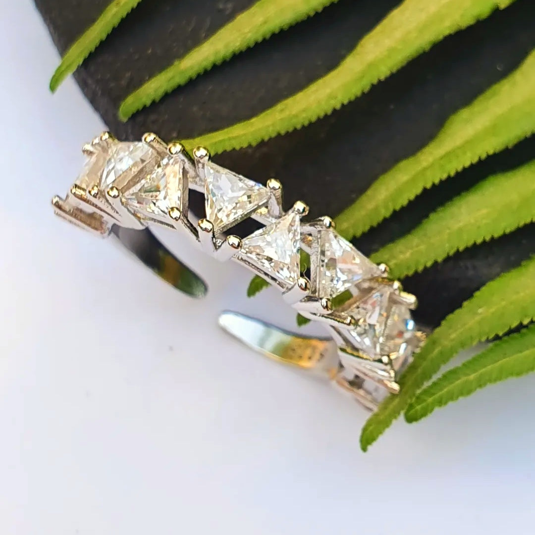 Triangle Zircon Adjustable Ring