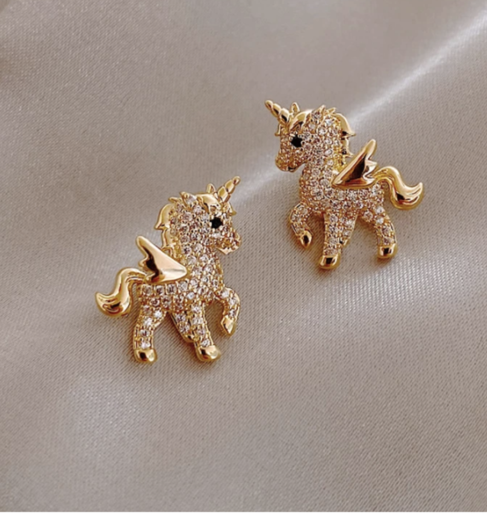 Unicorn Gold Earrings