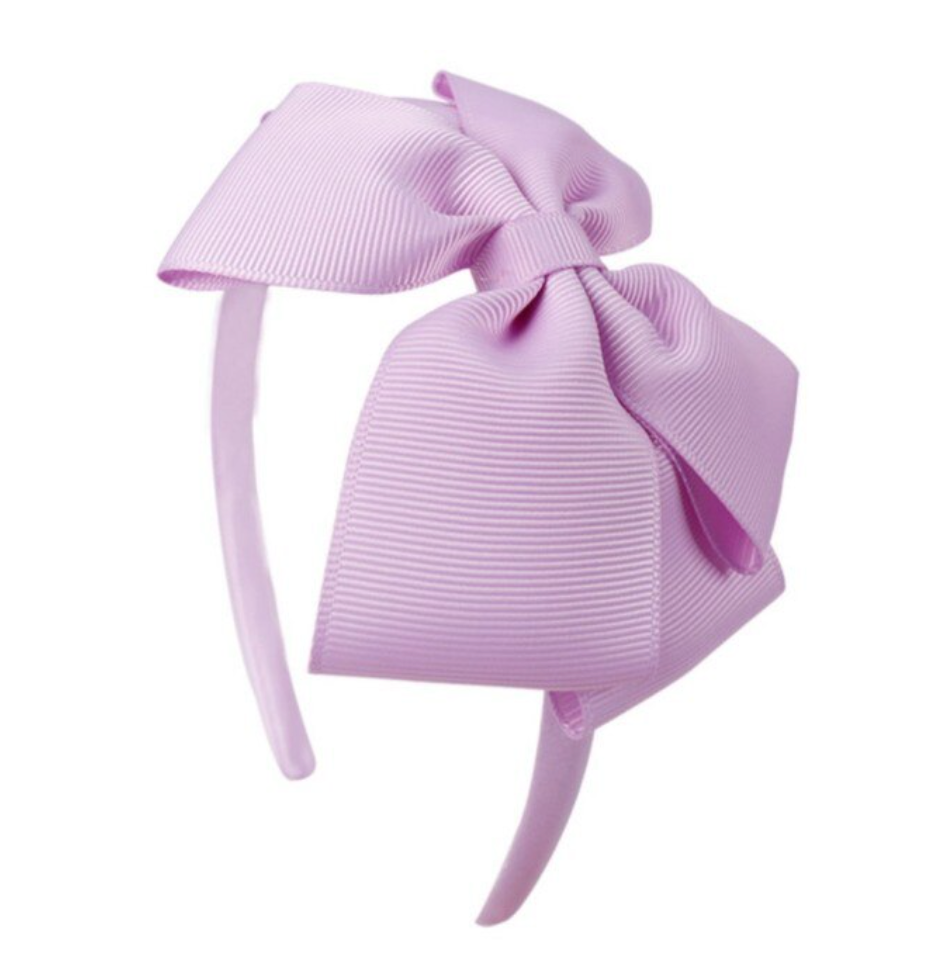 4'' Bow Solid Ribbon Headbands with Satin Hoops