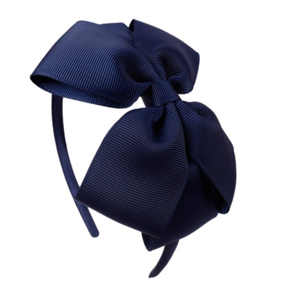 4'' Bow Solid Ribbon Headbands with Satin Hoops