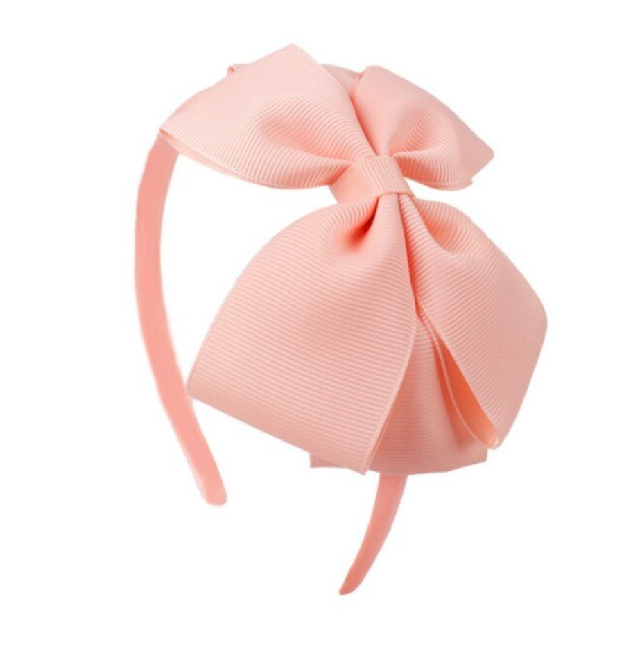 4'' Bow Solid Ribbon Headbands with Satin Hoops