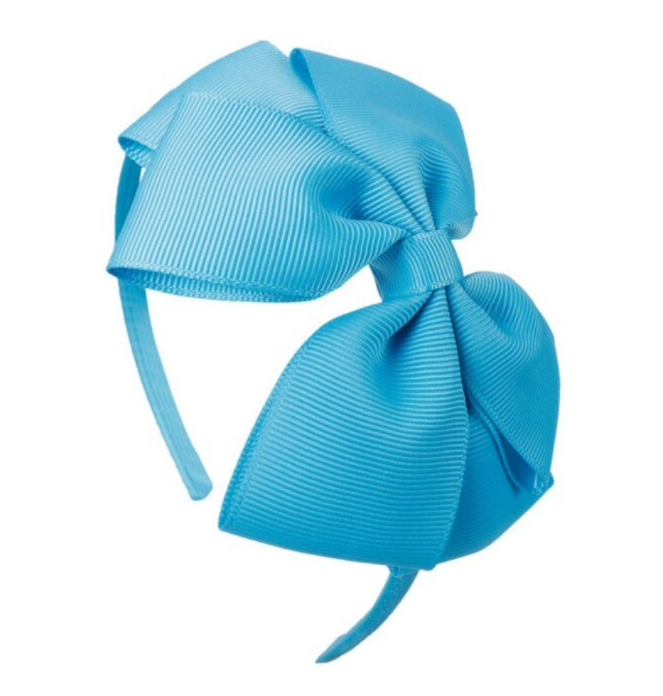 4'' Bow Solid Ribbon Headbands with Satin Hoops