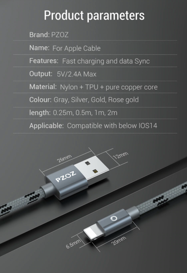 PZOZ Usb Cable For iPhone