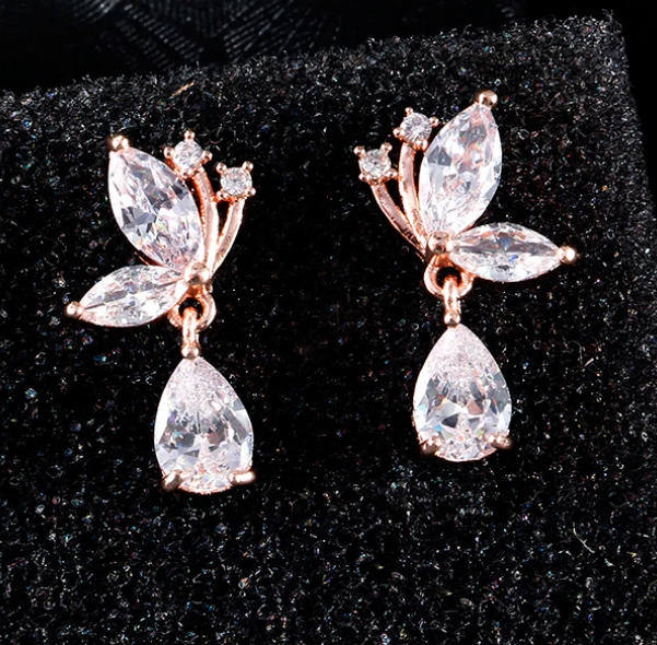 Dangling butterfly earrings