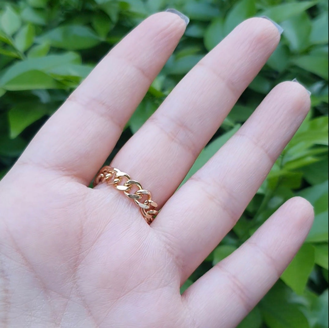 Square Crystal Chain Ring