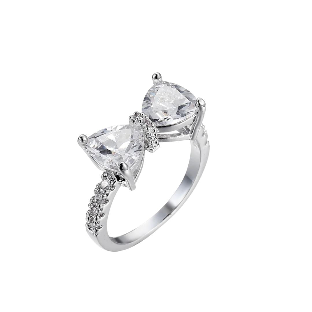 S925 Zircon Bow Ring