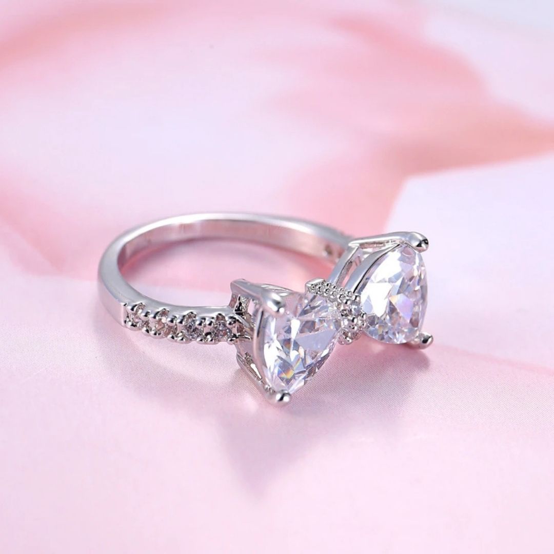 S925 Zircon Bow Ring