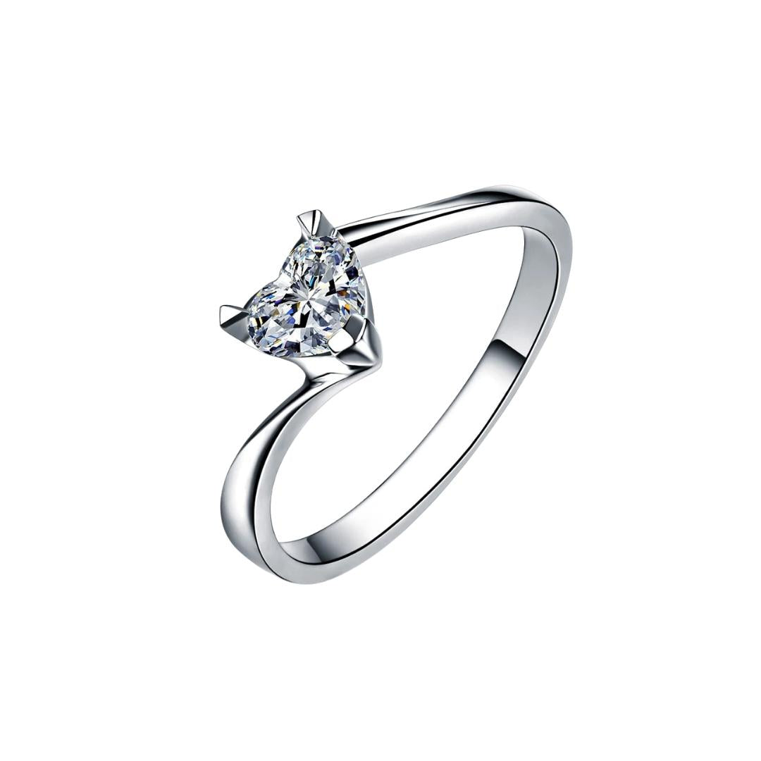 Swivel Heart Zircon Ring