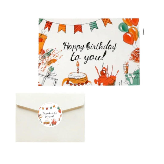 Festive Birthday Card with Sealing Sticker