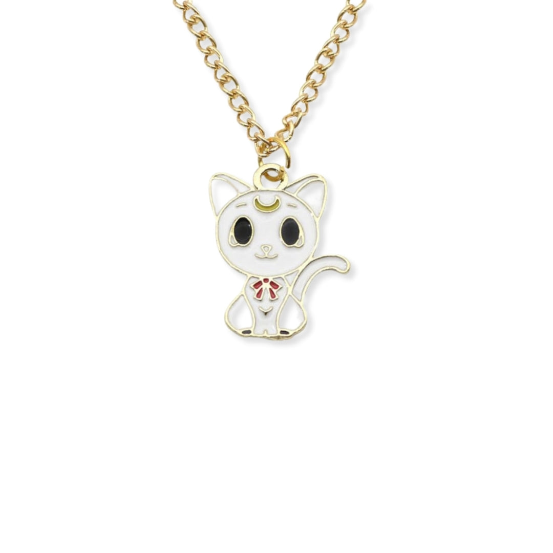 White Cat Pendant with Chain