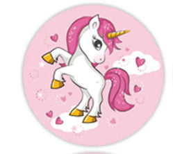 Red Heart Unicorn Stickers (Qty 100)